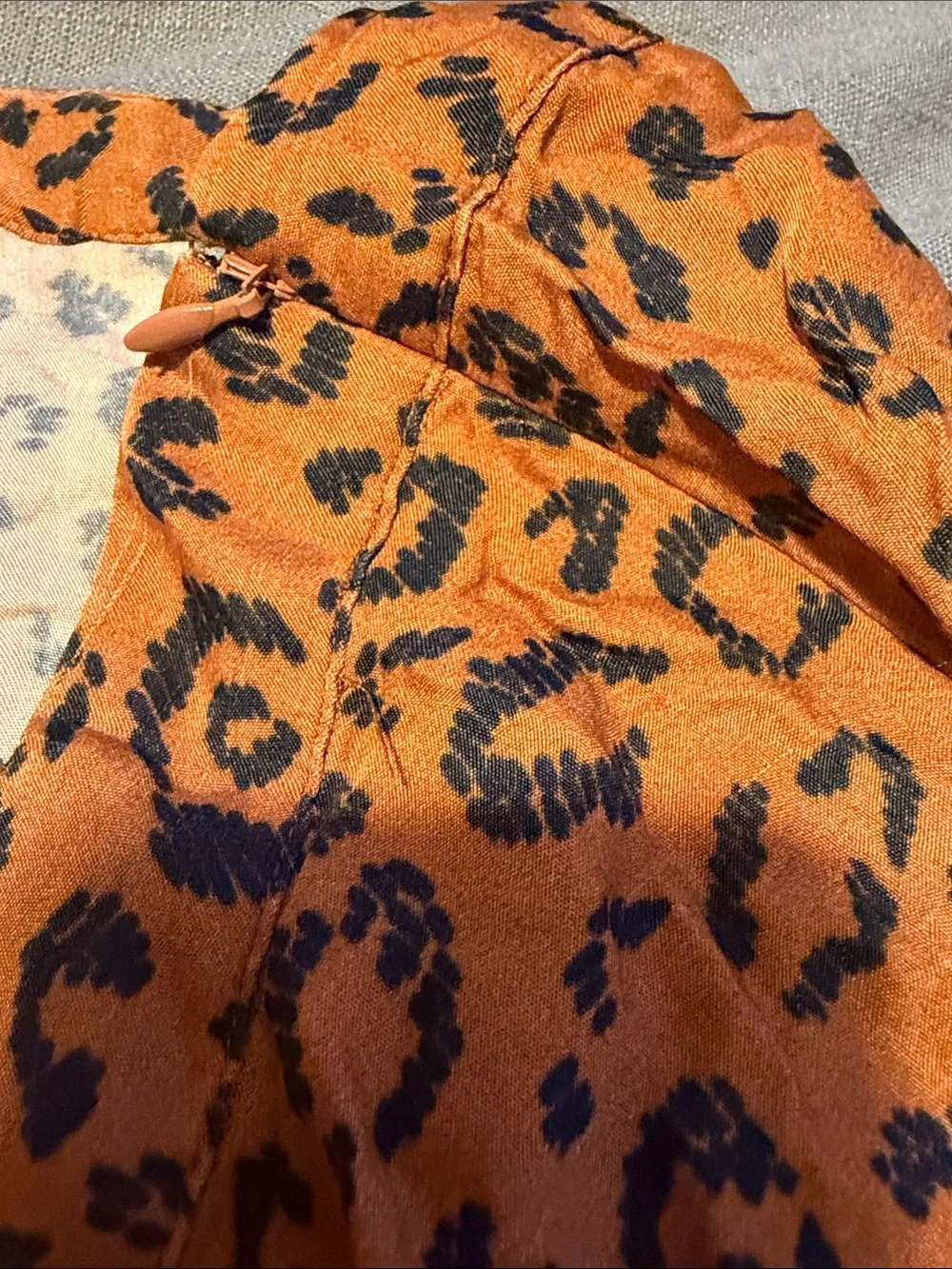 FARM Rio Brown Leopard Satin Midi Skirt